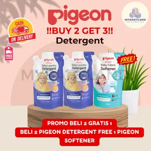 BELI 2 GRATIS 1 Pigeon Baby Liquid Laundry Detergent 450ml Free Pigeon Softener 450ml | Baby Laundry Detergent 450 ml | Sabun Cair Baju Anak | Pigeon Liquid Laundry Detergent 450ml Refill