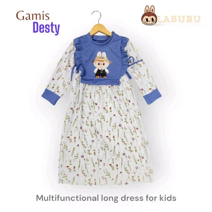 gamis anak Labubu viral gamis anak labubu usia 2-9 tahun gamis Labubu  Muslim Nyaman Dress Baju 4