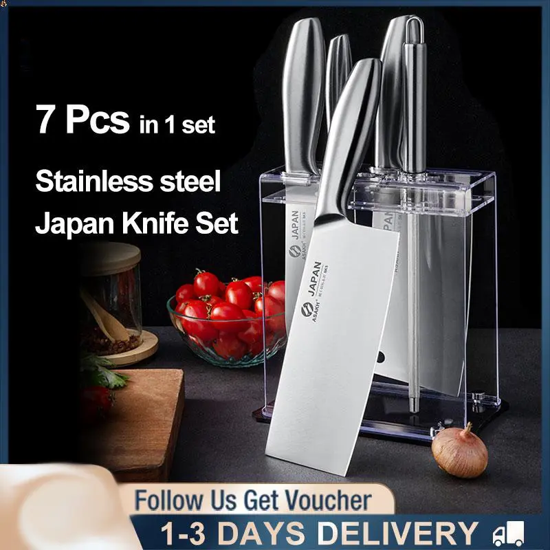 GIFTIDEA 7 Pcs Japan Kitchen Knife Set Stainless Steel Precision Original Knife Set