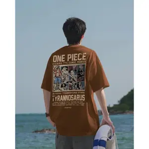 Kaos Pria American Retro One Piece Luffy Baju Oversize Pria Street Style T-shirt Atasan Premium Kaos Distro Original 100% COD