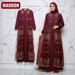 set dress brukat ceruty gamis elegan lebaran.2026.model  gamis terbaru..dress kondangan.gamis terbaru wanita Muslim