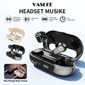 TWS J22 Headphone nirkabel Bluetooth 6.0 tampilan LED pengurangan kebisingan 2 dalam 1 pengisi daya profesional 1HIFI bass TWS Smart Touch Headphone musik permainan tahan lama