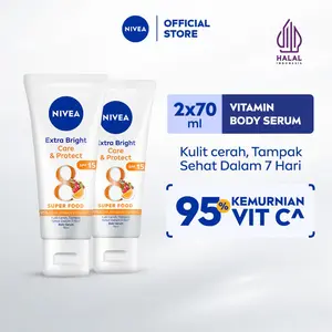 NIVEA Extra Bright Care & Protect SPF15 Serum 70ml - Twin Pack