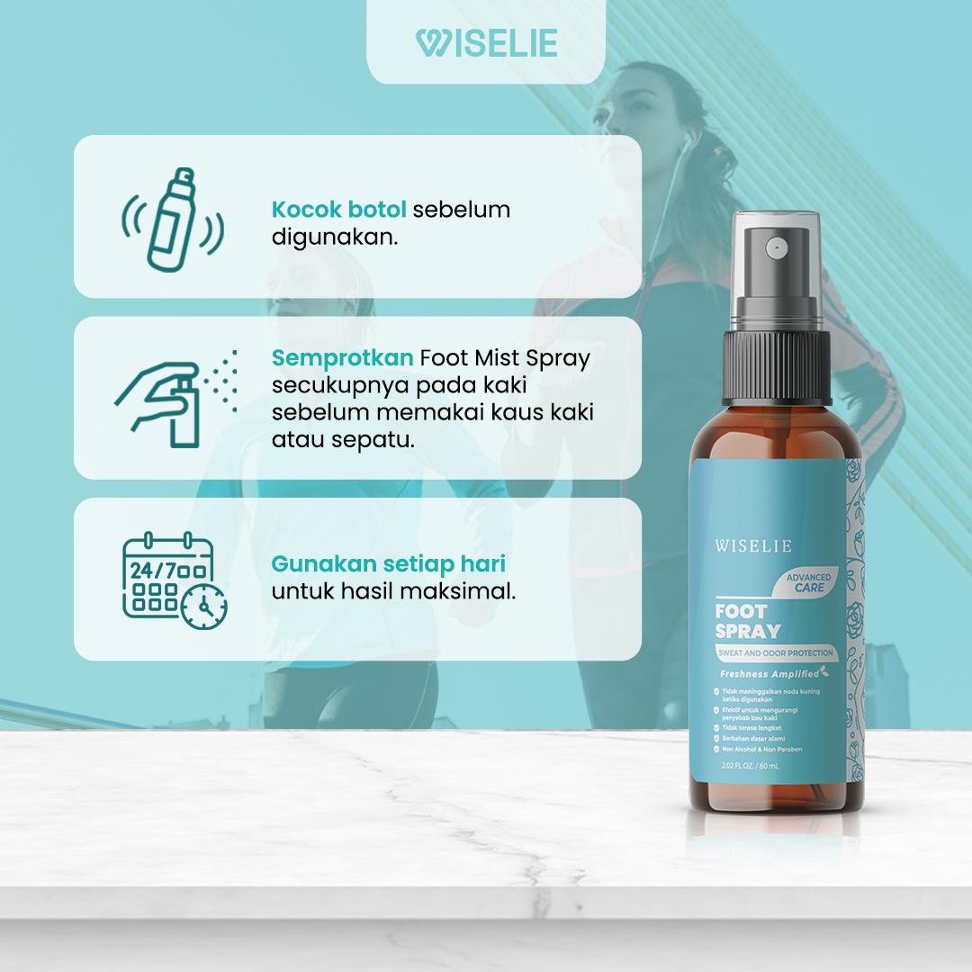 Wiselie Foot Mist Organik Sanitizer Spray Non Alcohol Deodorant Penghilang bau kaki spray foot penghilang bau sepatu Antibacterial Antivirus Kuman Kaki