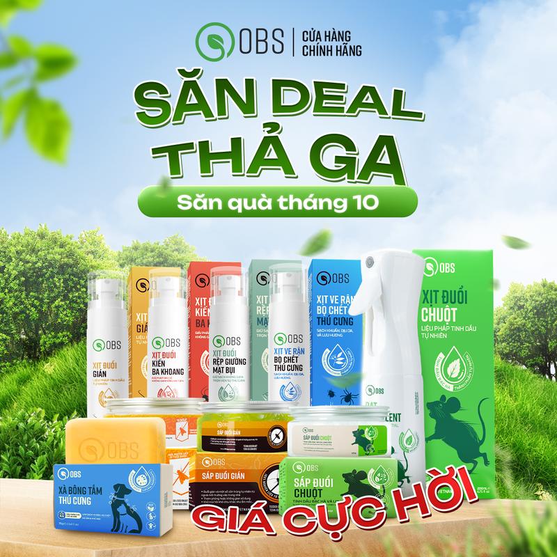 Bộ Chế Phẩm Tinh Dầu Thiên Nhiên OBS Việt Nam – Đuổi Chuột, Kiến, Gián, Rệp Giường – An Toàn Cho Sức Khỏe Con Người Và Vật Nuôi