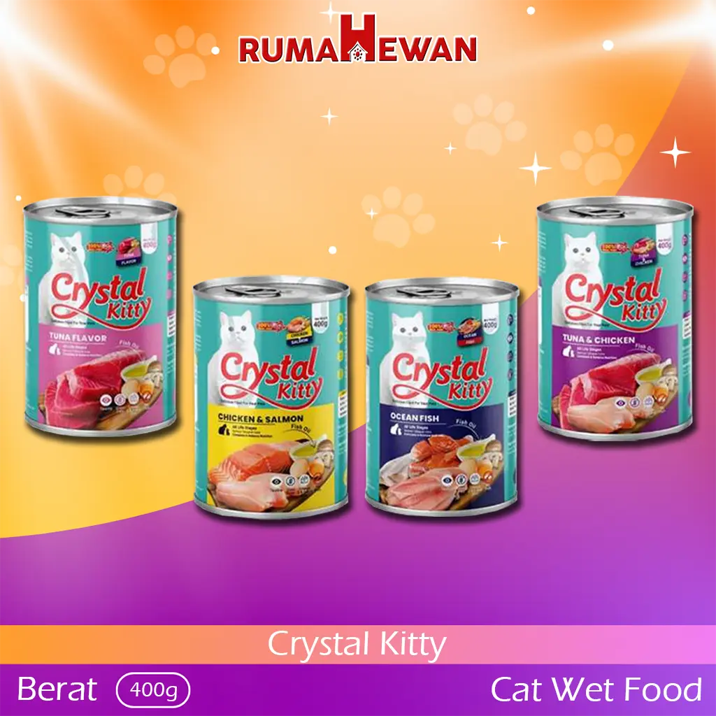 Crystal Kitty 400gr - Makanan kucing basah Kaleng