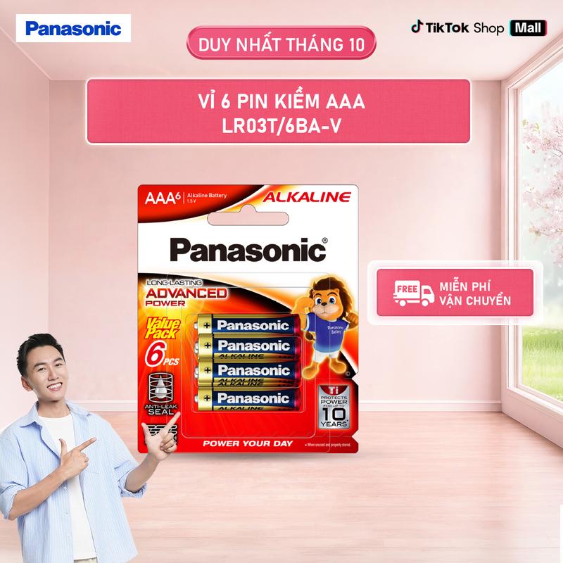 Vỉ 6 viên Pin Panasonic Alkaline AAA LR03T/6BA-V