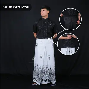 Sarung Karet Pinggang Praktis Instan Pria Remaja Dewasa Muslim Motif Batik Adem Stylish Modern untuk Keseharian
