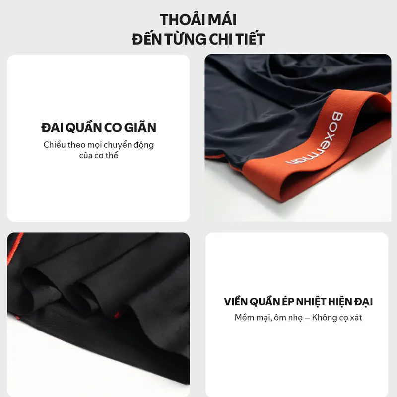 Combo 2 Quần lót nam Boxer Brief - 3D PRO Boxerman, Ép nhiệt định hình, ôm body, nâng túi trước cực chuẩn 8