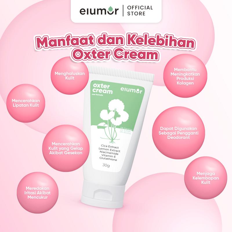 Elumor Oxter Cream 30g - Krim Pencerah Ketiak, Mengandung Niacinamide, Glutathione & Lemon, Pencerah Leher Hitam, Vitamin Mencerahkan Memutihkan Selangkangan 9