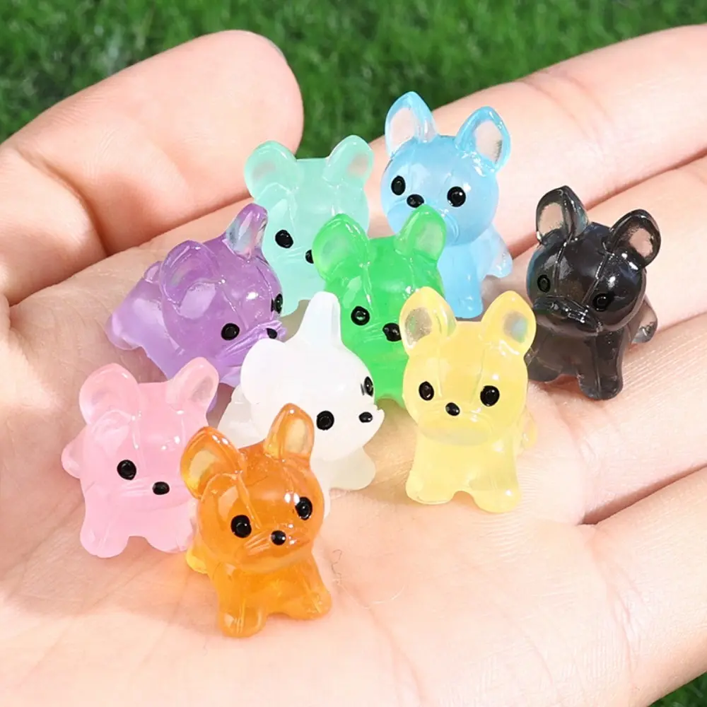 Crafts DIY Mini Fluorescent Dog Glow in The Dark Decoration Accessories Miniature Dog Figurine Micro Landscape Ornaments Micro Landscape Decoration Home Decoration Accessories