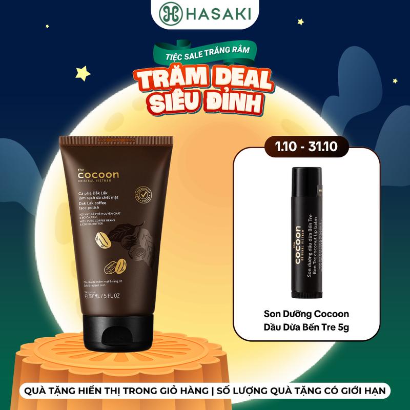 [DIỄN RA TỪ 1-31.10] Tẩy Tế Bào Chết Da Mặt Cocoon Cà Phê Đắk Lắk 150ml Cho Da Nhạy Cảm | HASAKI BEAUTY