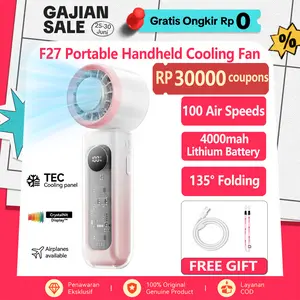 [NEW] JAMAY F27 Kipas Angin Portable Pendingin - Semiconductor Cooling Technology, Desain Mekanik Transparan, 100 Speed Adjustable, Layar Digital, 135° Foldable untuk Digantung Leher & Kipas Meja, Untuk Outdoor dan Kantor