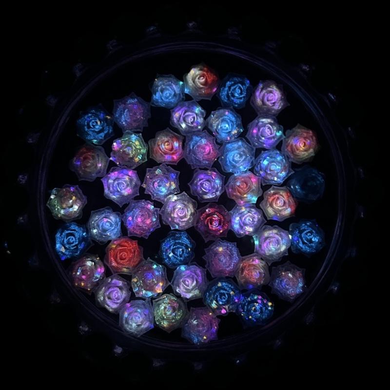 [LIVE] Hoa Sáp Phát Sáng Charm Hoa Làm Vòng Tay Dây Chuyền Dây Đeo Điện Thoại Nguyên Liệu Handmade Túi Mù Hạt Charm Làm Vòng Xé Trên Live