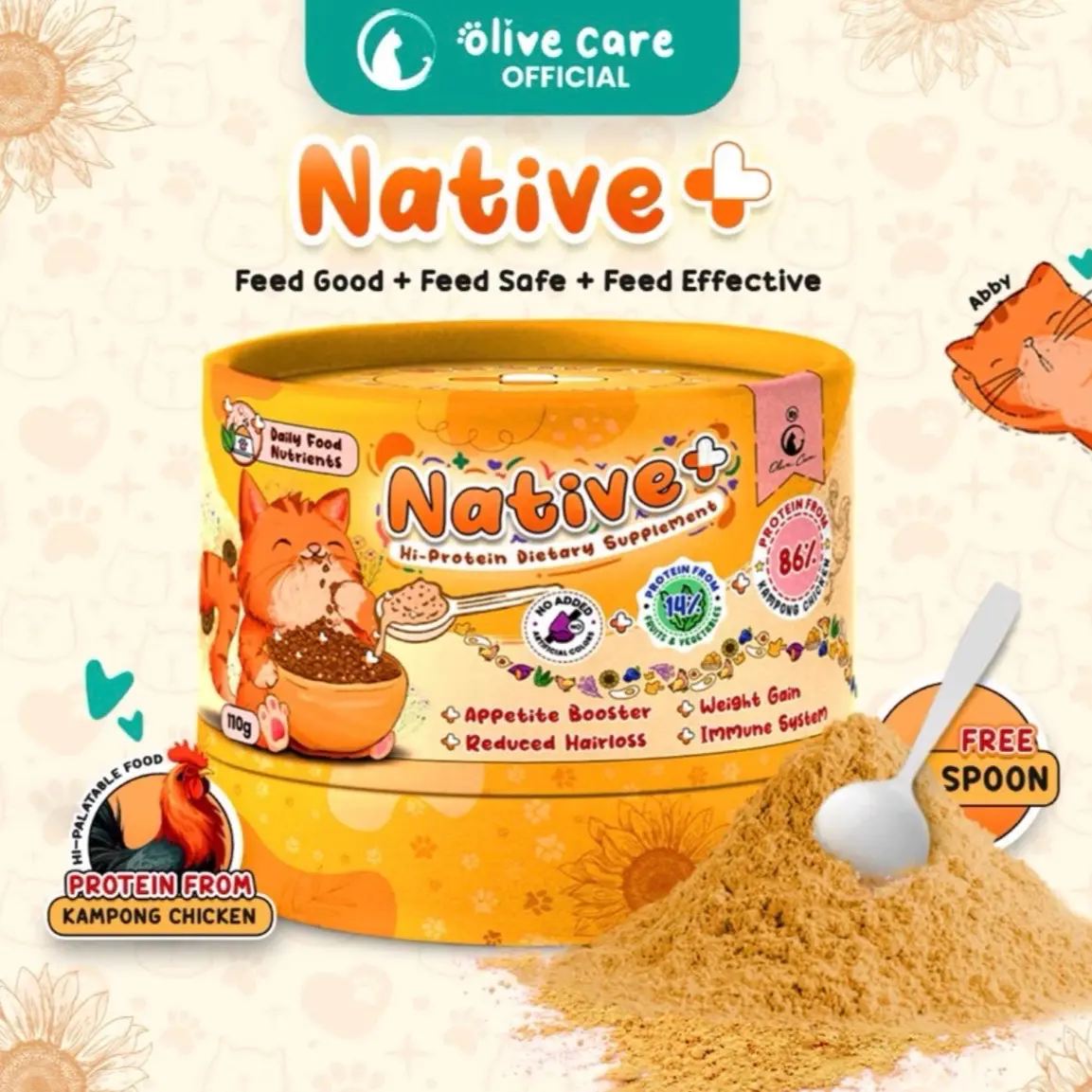Natives olive care vitamin penggemuk kucing