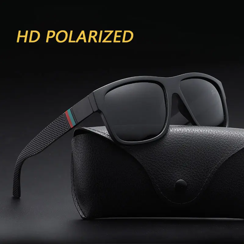 Kacamata Hitam Pria Polarised Olahraga Bersepeda Persegi HD Polarized Anti UV dengan Desain Modern