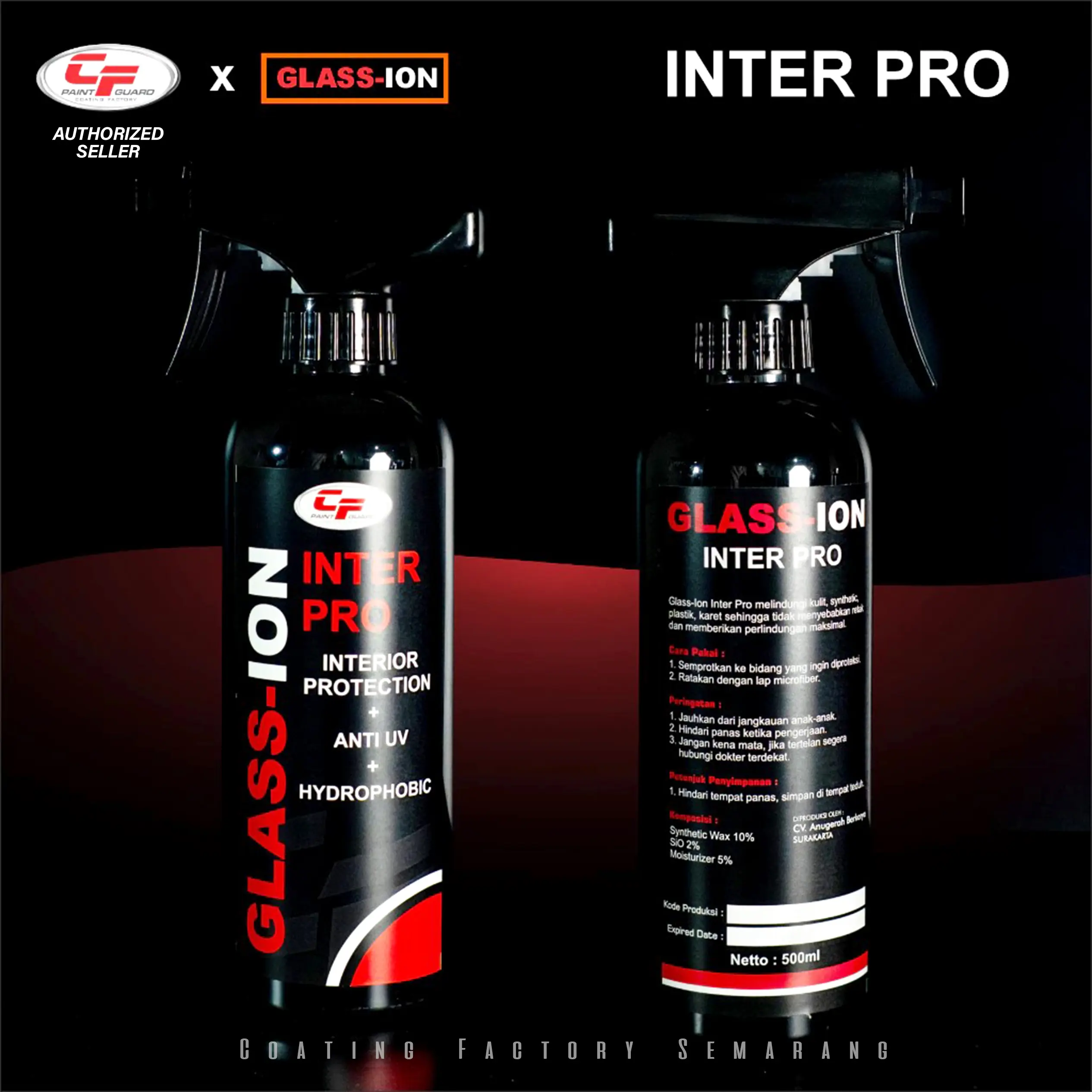 Glass Ion INTER PRO x Coating Factory - Interior Protection Dressing Anti UV Hydrophobic Mobil