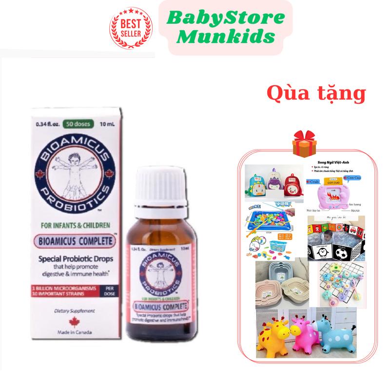 [ Tích Điểm+ chọn quà]  Bioamicus men vi sinh 10 chủng cải thiện tiêu hoá, tăng cường hấp thu, dùng cho bé từ 0 tháng tuổi, lọ 10ml