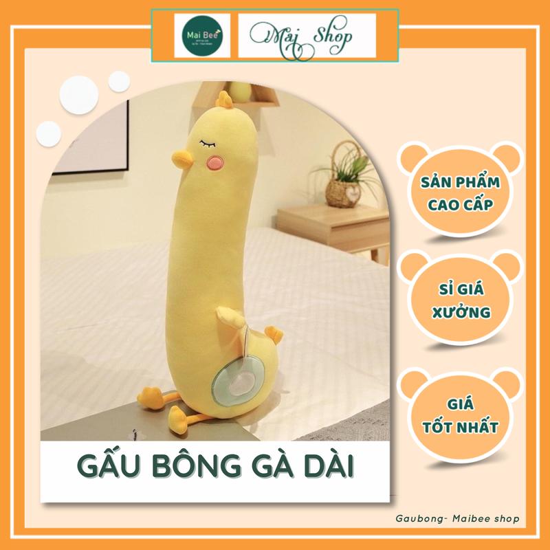 Gấu bông gà dài size 55cm & 70cm gà vàng chất liệu vải co giãn 4 chiều Hàn Quốc siêu kute dễ thương