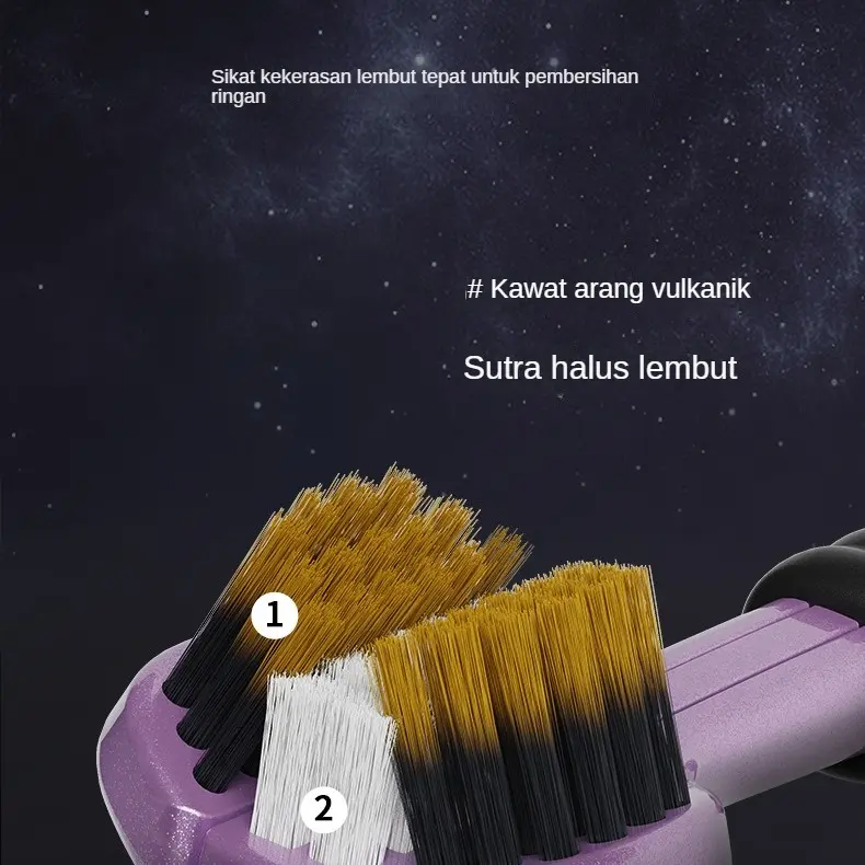 4 sikat gigi tiga sisi kotak hadiah dengan bulu lembut, kemewahan ringan kelas atas, pembersih lapisan lidah, portabel untuk keluarga dan pasangan 6