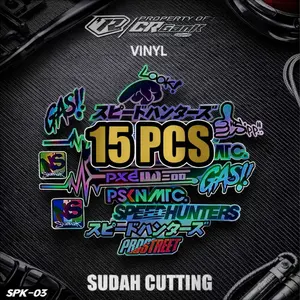 CR Isi 16 Lembar Sticker Racing Hologram Pack Sticker Sponsor Motor Kecil Cocok Buat Motor Mobil Hp Laptop CR SPK-03 Bahan Vinyl Grade Otomotif Tahan Air