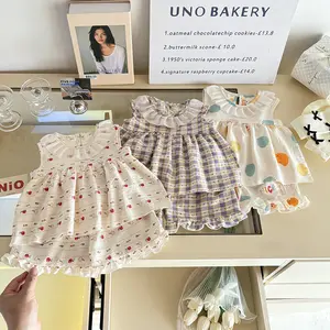 ByKiddos - Setelan Baju Anak Perempuan / Setelan Dress Lengan Kutung / Baju Gaya Feminim Lucu