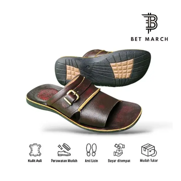 Sandal Kulit Pria dewasa | Sandal kokop terbaru | Sandal pria kulit asli 100% | sandal kulit | Sendal kekinian |  sandal kulit Kasual 1