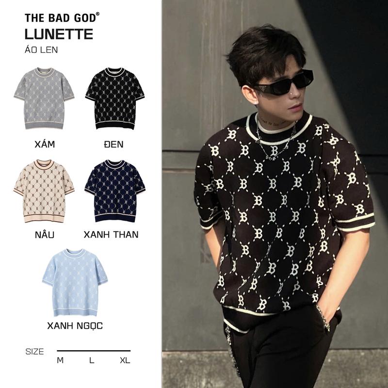 [MUA 2 GIẢM 5%] Áo Len Nam Cổ Tròn The Bad God Lunette Dệt Họa Tiết Monogram - Form Oversize
