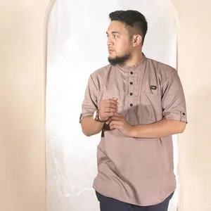 Nusseyba - Haafiz Kurta - Cotton Madina Premium - Koko Umroh Pria Dewasa - Atasan Lengan Pendek - Baju Muslim Katun -  Pakaian Haji  & Umrah Putih