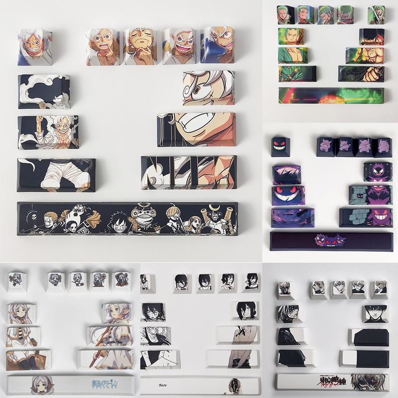 Keycap Luffy 8 12 cái Hồ sơ Cherry Chất liệu PBT Thăng hoa nhuộm Thiết kế One Piece Nika Luffy Zoro Nami Luật Sanji Thích hợp cho bàn phím Cơ Keycap Phong cách Anime sáng tạo Keycap liên trục