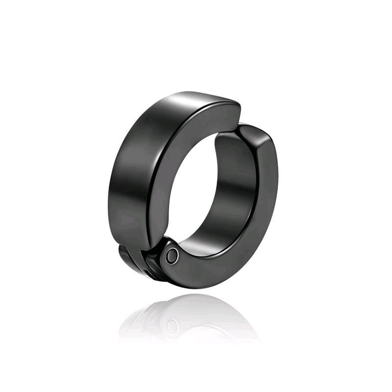 Anting jepit polos pria titanium premium Stainless Earrings Hitam anting magnet pria tiffany and co 4