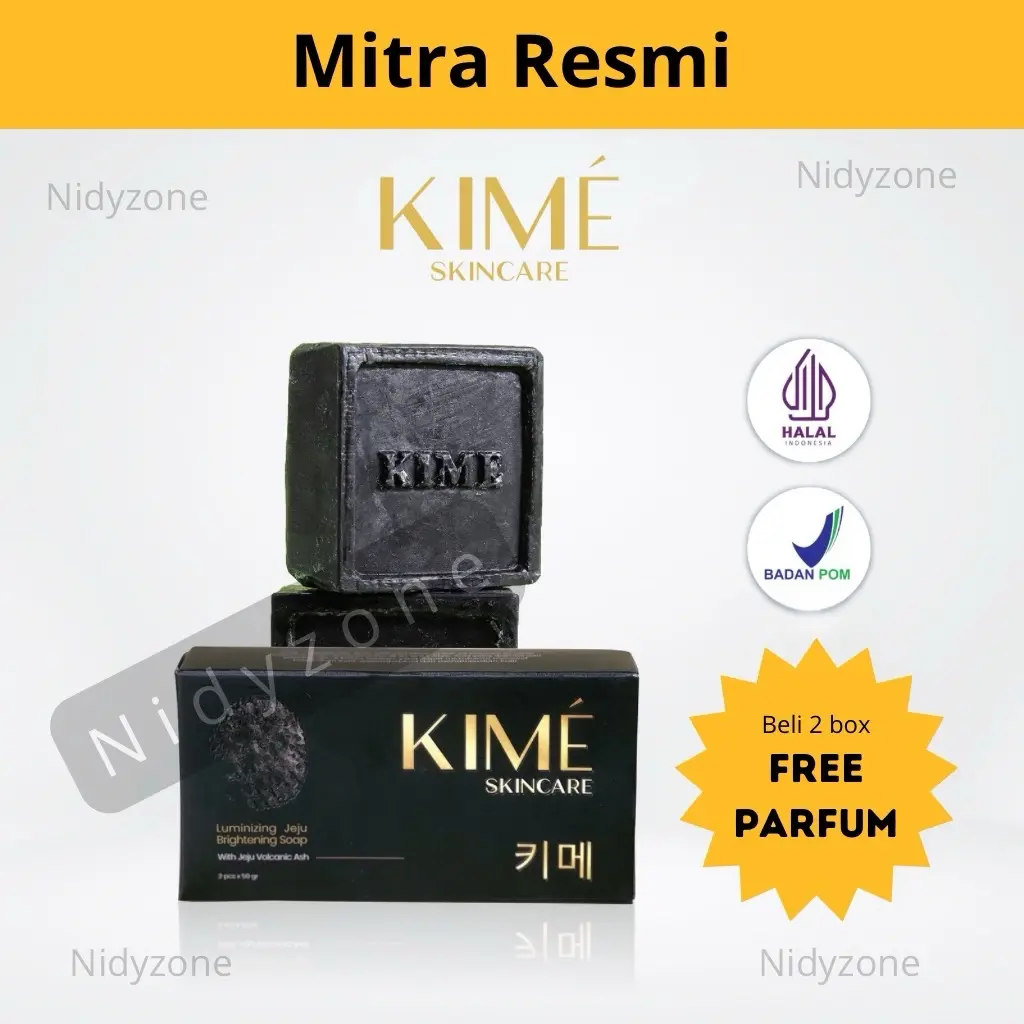 SABUN KIME BPOM PENCERAH KULIT 1 BOX ISI 2 SABUN -Nidyzone-