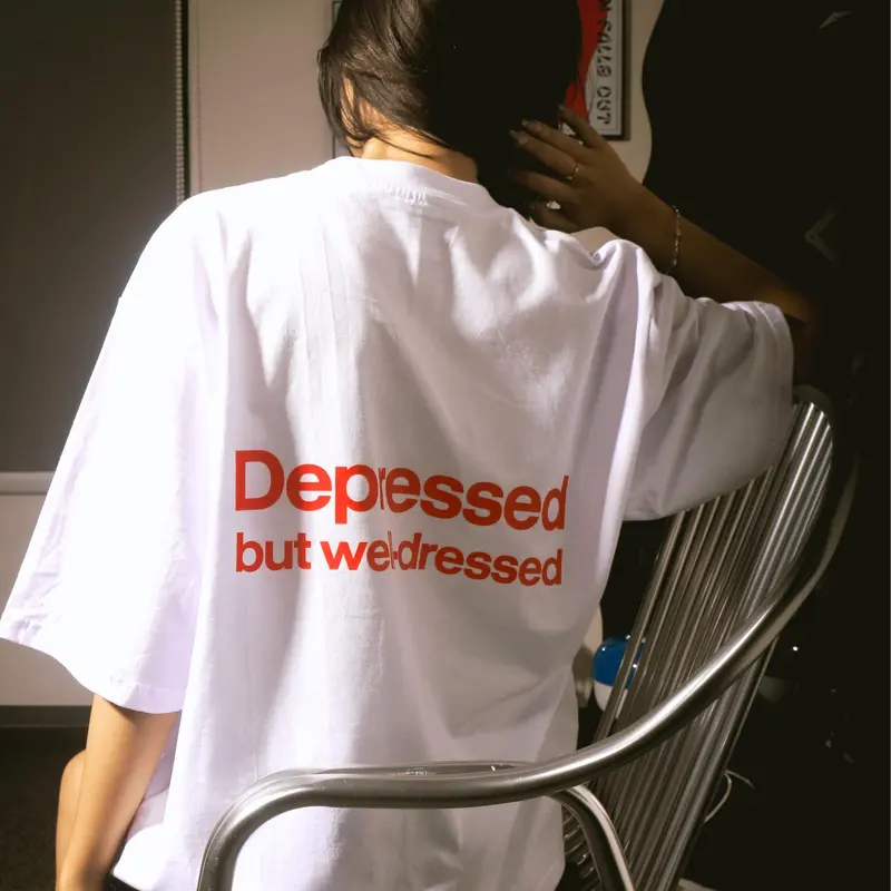 Aeternum Depressed White T-shirt Boxy Oversize Cotton Combed 24s Putih 4
