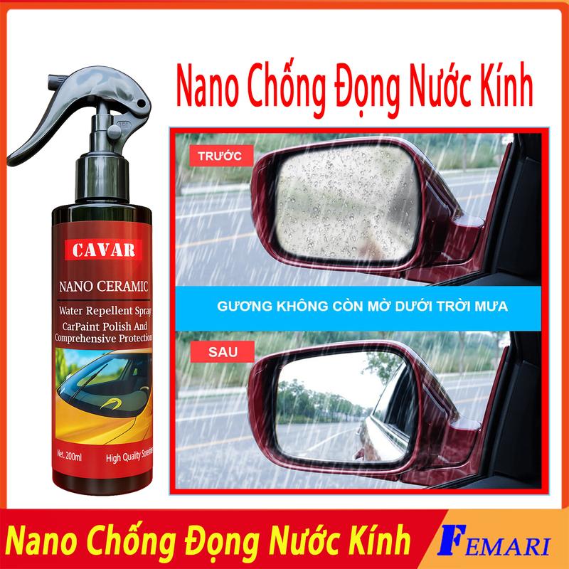 Chai Xịt Phủ Nano Kính Ô Tô Chống Nước - Ceramic Wax - Dung Dịch Phủ Bóng Xe Máy Ô tô Chống Bùn Bẩn - DSQ
