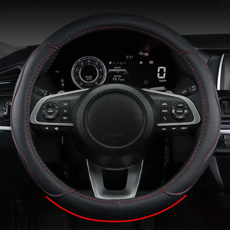 O Type Car Steering Wheel Cover Wrap For Toyota Vios 2018 2019 2020 2021 2022 2023 2024