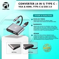 Gambar PROFFTECH CONVERTER Type C ke HDTV VGA USB3 Type C 4 in 1 Original dengan Resolusi Tinggi dan Bandwidth Luas dari ProffTech Indonesia Kota Administrasi Jakarta Pusat 2 Tokopedia