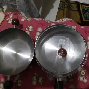 [BEST SELLER] Funnycook Panci Sauce Pan Set Gemoy Lucu Stainless Steel Diameter 14cm 16cm Dengan Gagang Kayu Anti Panas dan Tutup Kaca Tebal Kitchenware