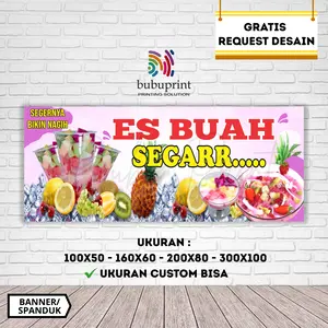 Cetak Spanduk Banner Es Buah Segar |  Bisa Request Desain Gratis