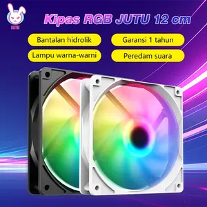 JUTU CPU Fan Casing Cooling 12 cm RGB High Speed Cooling Chasing Led PC Komputer Gaming Fan Cooler kipas dc 12/24 volt