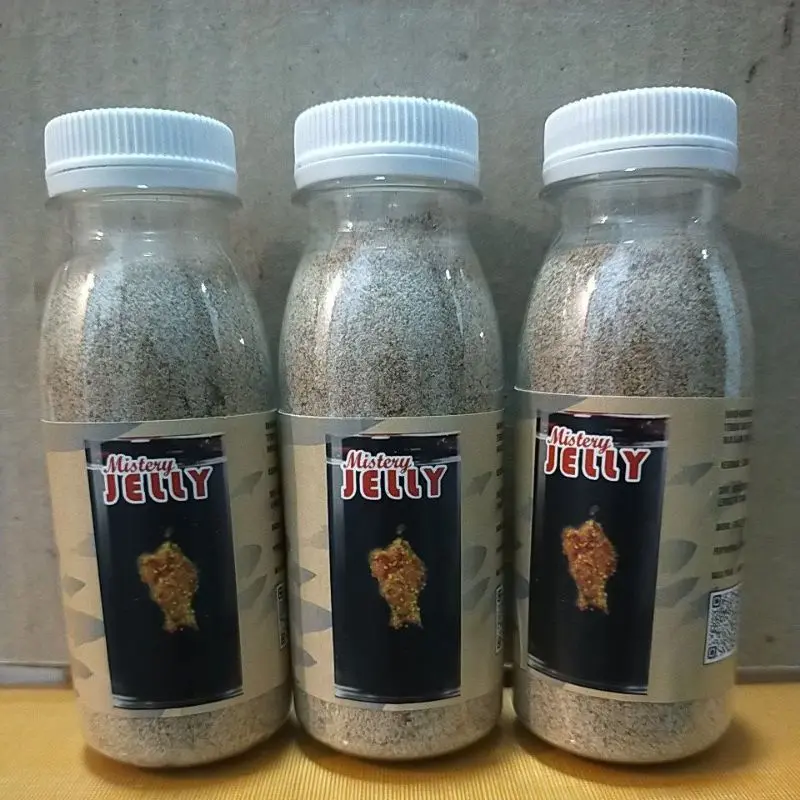 Mistery Jelly  /Jelly Fish - adalah Serbuk umpan ikan mas berbahan dasar dari Ubur-ubur berfungsi sebagai perekat umpan agar tidak lepas dari kail