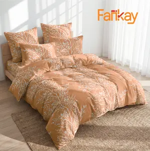 Bed Cover Set Sprei Jeju Brown - Ukuran Lengkap 180x200 160x200 120x200 200x200 - Fankay Bedcover Sprei