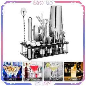 1set Cocktail Shaker Set 23pcs Bartender Shaker Stainless Barista Tools Set Cocktail Shaker Set