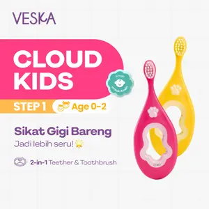 Veska by LEKA - Cloud Kids Step 1 - Sikat Gigi Anak Lembut Teknologi Jepang Usia 0-2 Tahun