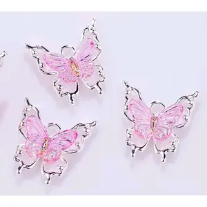 1pcs charm besi kupu bandul gelang aksesoris