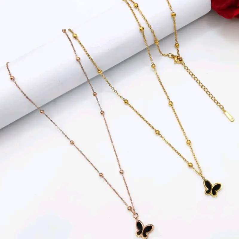 Kalung bunga Biji Lada titanium kekinian 0