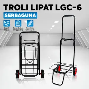 Trolley Barang Serbaguna Mini Termurah Troli Lipat Galon Aqua Gas Barang Belanjaan Bahan Besi - Troli Barang Serbaguna Portable LGC6-HOMELIVING