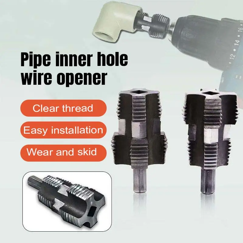 【NestThai】Alat Pemotong Ulir Pipa Dalam dan Luar 4/6mm Alat Pemotong Ulir Pipa Air Alat Pemotong Ulir Dalam Pipa Air Versi yang Dipasang pada Bor