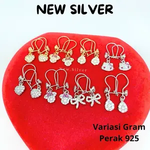 Anting Gantung Variasi Model Mata Mata, Perak 925