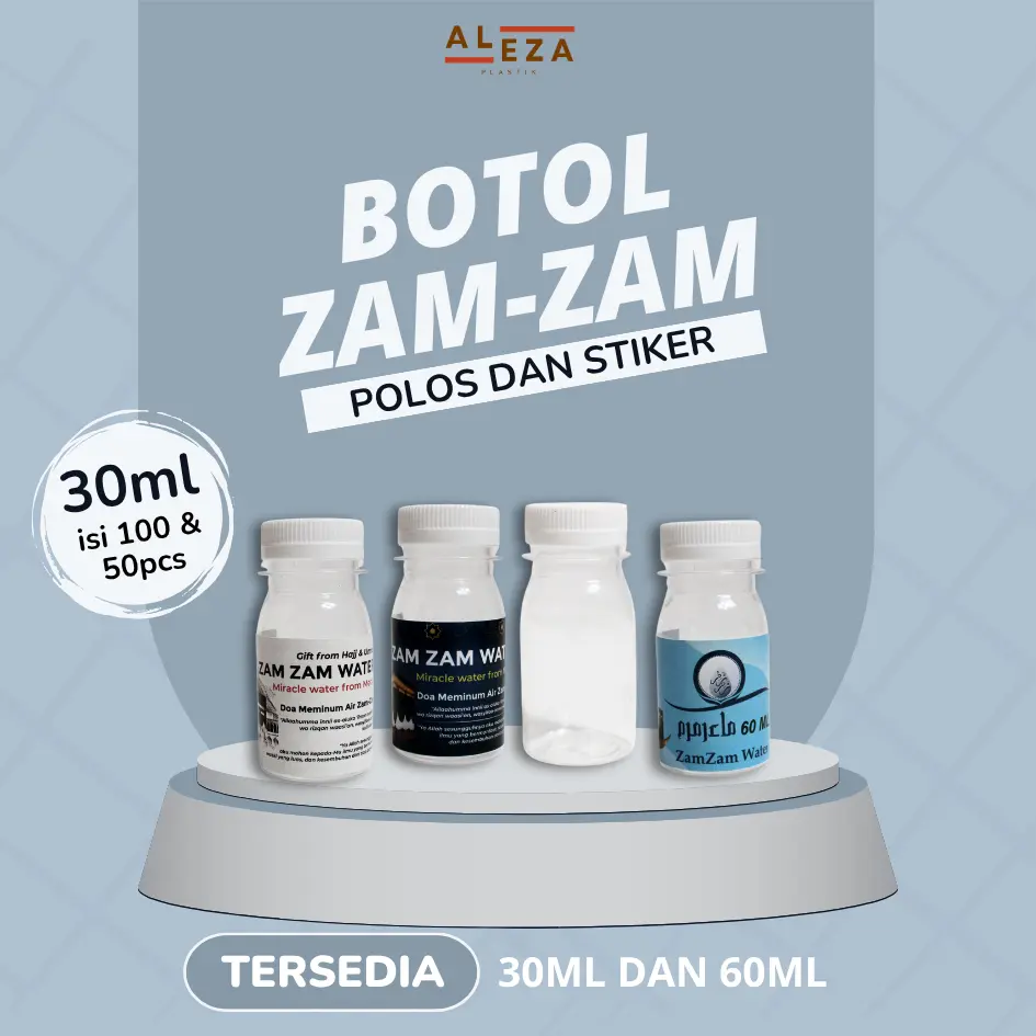 Botol zam zam 30ml | Botol plastik | Botol Air Zam Zam | Botol Oleh-Oleh Umroh isi 100 pcs