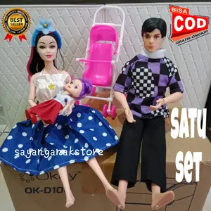 MAINAN BONEKA BERBIE SATU SET SEPERTI DI GAMBAR / BERBIE SATU SET (boneka berbie hadiah)